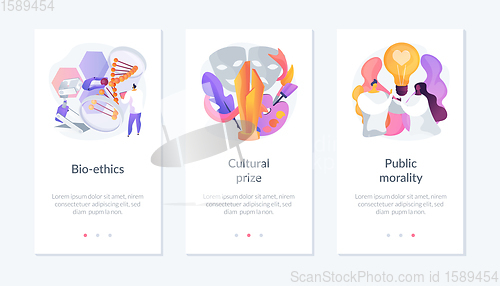 Image of Ethical and medical issues app interface template.