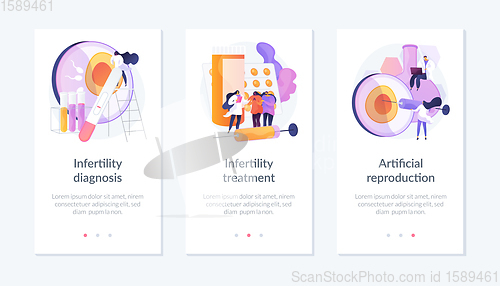 Image of Infertility test and treatment app interface template.