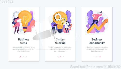 Image of Business model innovation app interface template.