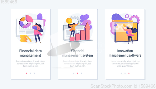 Image of Financial and IT data software app interface template.