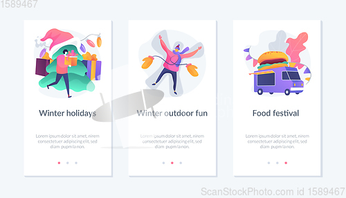 Image of Holidays app interface template.