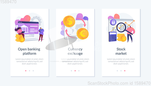 Image of Financial system app interface template.