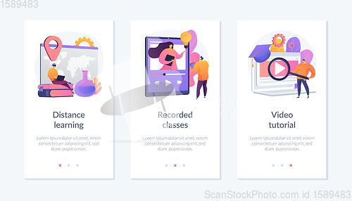 Image of Off-campus learning app interface template.