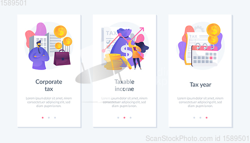 Image of Taxation system app interface template.