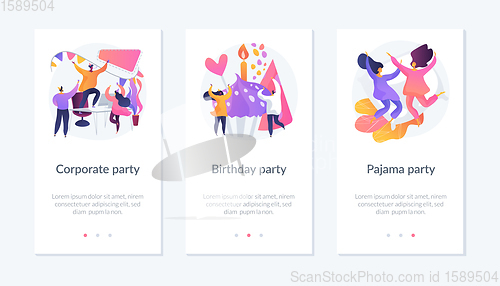 Image of Party time app interface template.