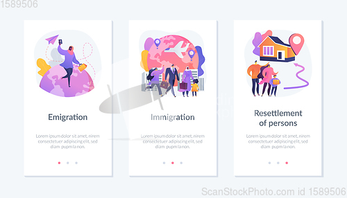Image of Population mobility, human migration app interface template.