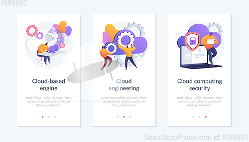 Image of Cloud engineering services app interface template.