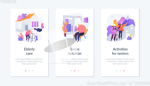Image of Old people lifestyle app interface template.