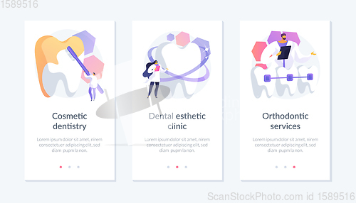 Image of Cosmetic dentistry app interface template.