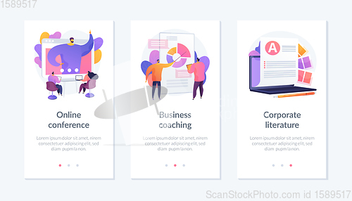Image of Business educationapp interface template.