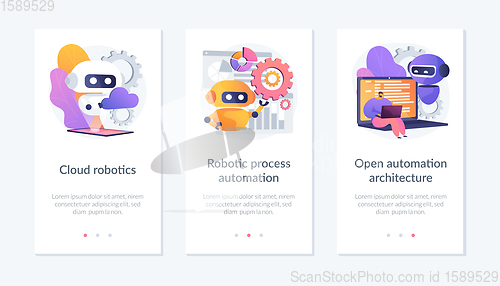 Image of Robotic programmes development app interface template.