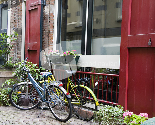 Image of bicycles in amsterdam holland