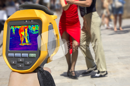 Image of Recording Street dancers performing tango, With Infrared Thermal