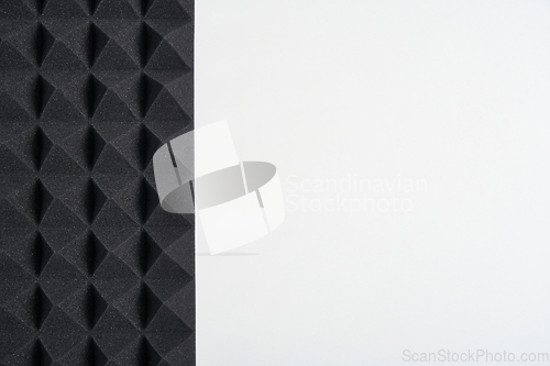 Image of Acoustic foam panel on white background with copy space, flat lay