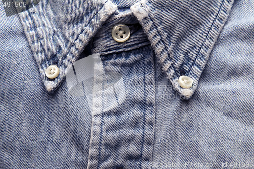 Image of old worn denim shirt