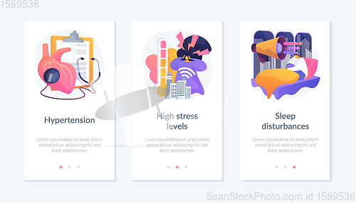 Image of Medical disorders app interface template.