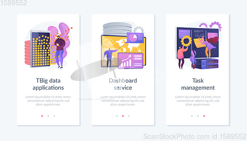 Image of Big data analysis and tools app interface template.