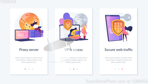 Image of Secure internet access app interface template.