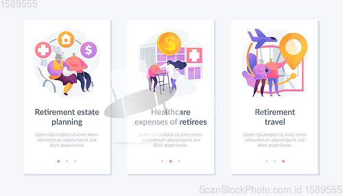 Image of Retirees lifestyle app interface template.