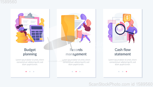 Image of Personal expenses management app interface template.