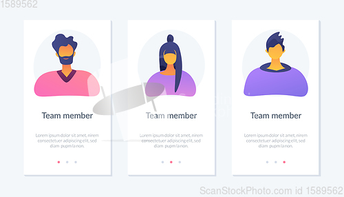 Image of Team member app interface template.