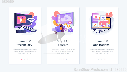 Image of Modern television technology app interface template.