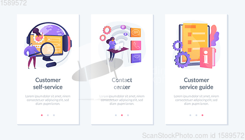 Image of Customer service and relations app interface template.