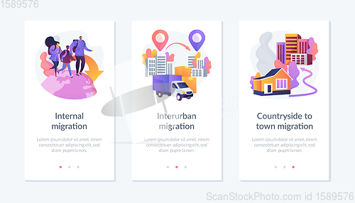 Image of Human migration app interface template.