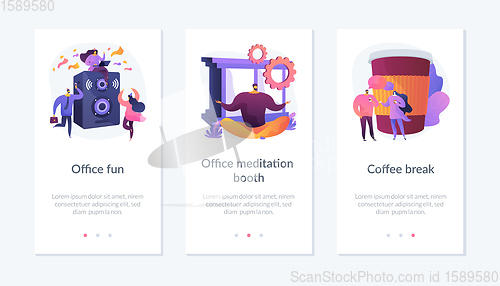 Image of Office life app interface template.