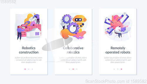 Image of Modern robotic systems app interface template.