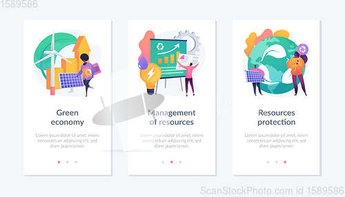 Image of Environment friendly economy app interface template.