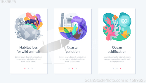 Image of Habitat destruction app interface template.