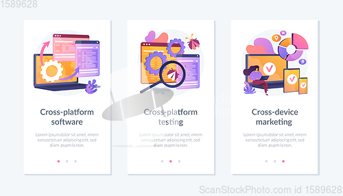 Image of Cross-platform software app interface template.