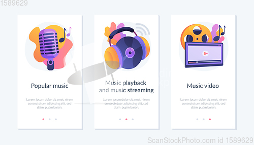 Image of Music media production app interface template.