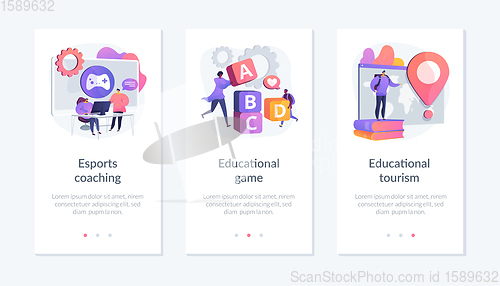 Image of Gamified learning system app interface template.