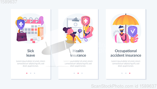 Image of Worker healthcare system app interface template.