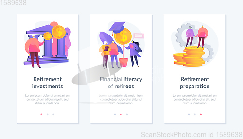 Image of Smart retirement app interface template.
