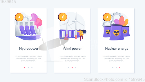 Image of Renewable energy app interface template.