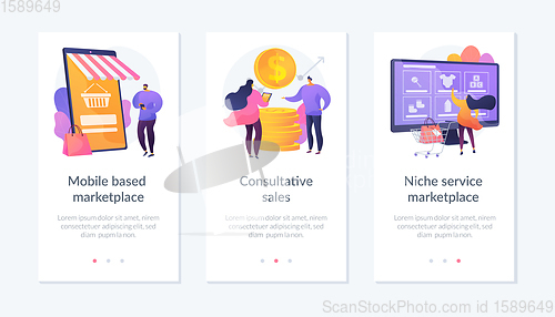 Image of E-commerce marketplace app interface template.