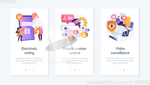 Image of Public control and automated counting app interface template.