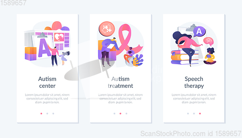 Image of Autism spectrum disorder app interface template.