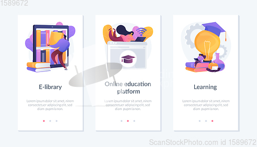 Image of Education and training app interface template.