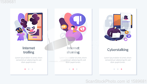 Image of Cyberbullying app interface template.