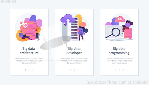 Image of Big data technology app interface template.