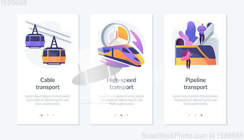 Image of Long distance passenger vehicles app interface template.