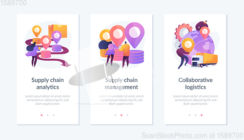 Image of Logistics operations control app interface template.