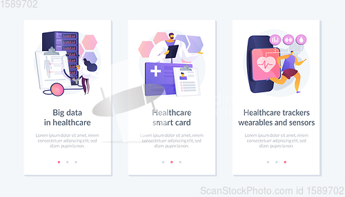 Image of Technologies in healthcare app interface template.