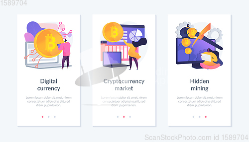 Image of Electronic money turnover app interface template.