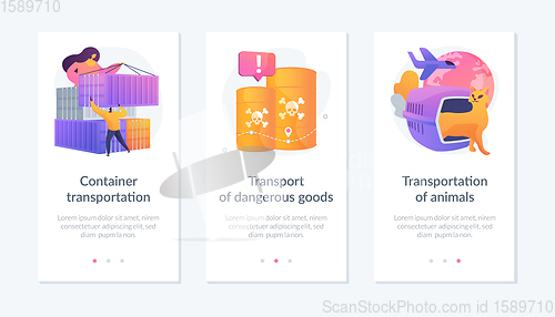 Image of Freight distribution app interface template.