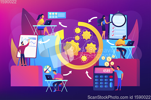 Image of Workflow processes vector illustration.